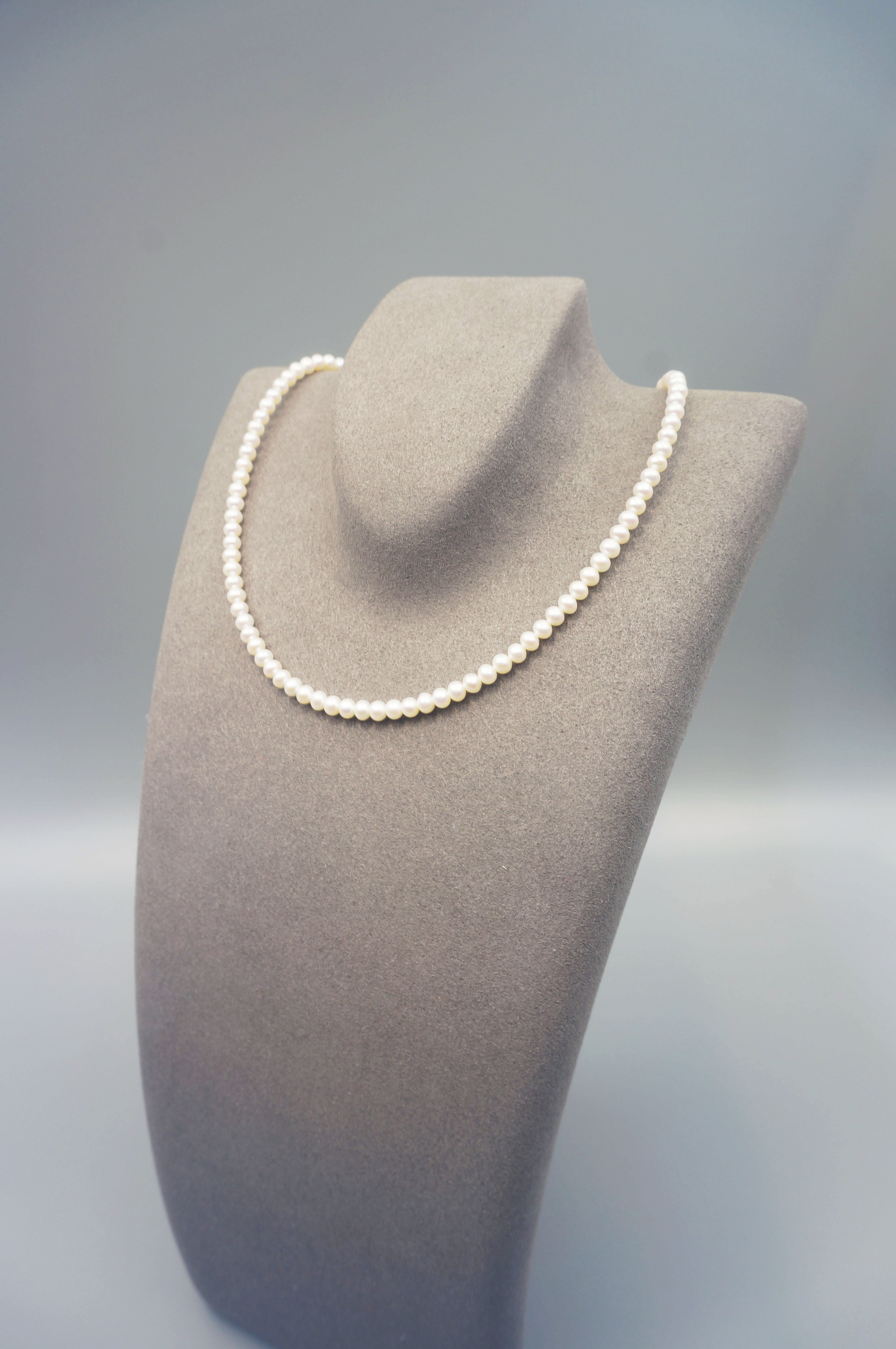 4-5mm Cultured Freshwater Pearl Necklace in Sterling Silver