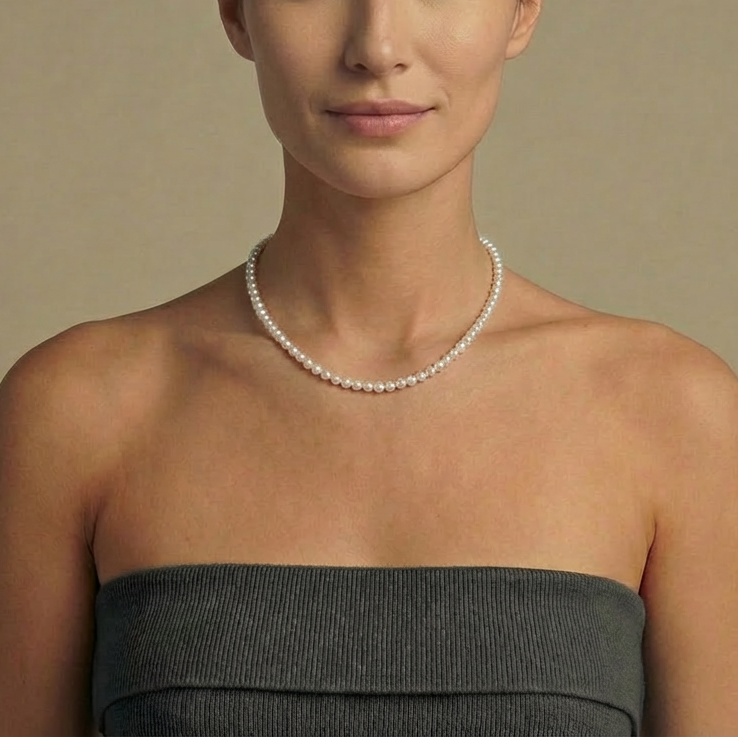 4-5mm Cultured Freshwater Pearl Necklace in Sterling Silver