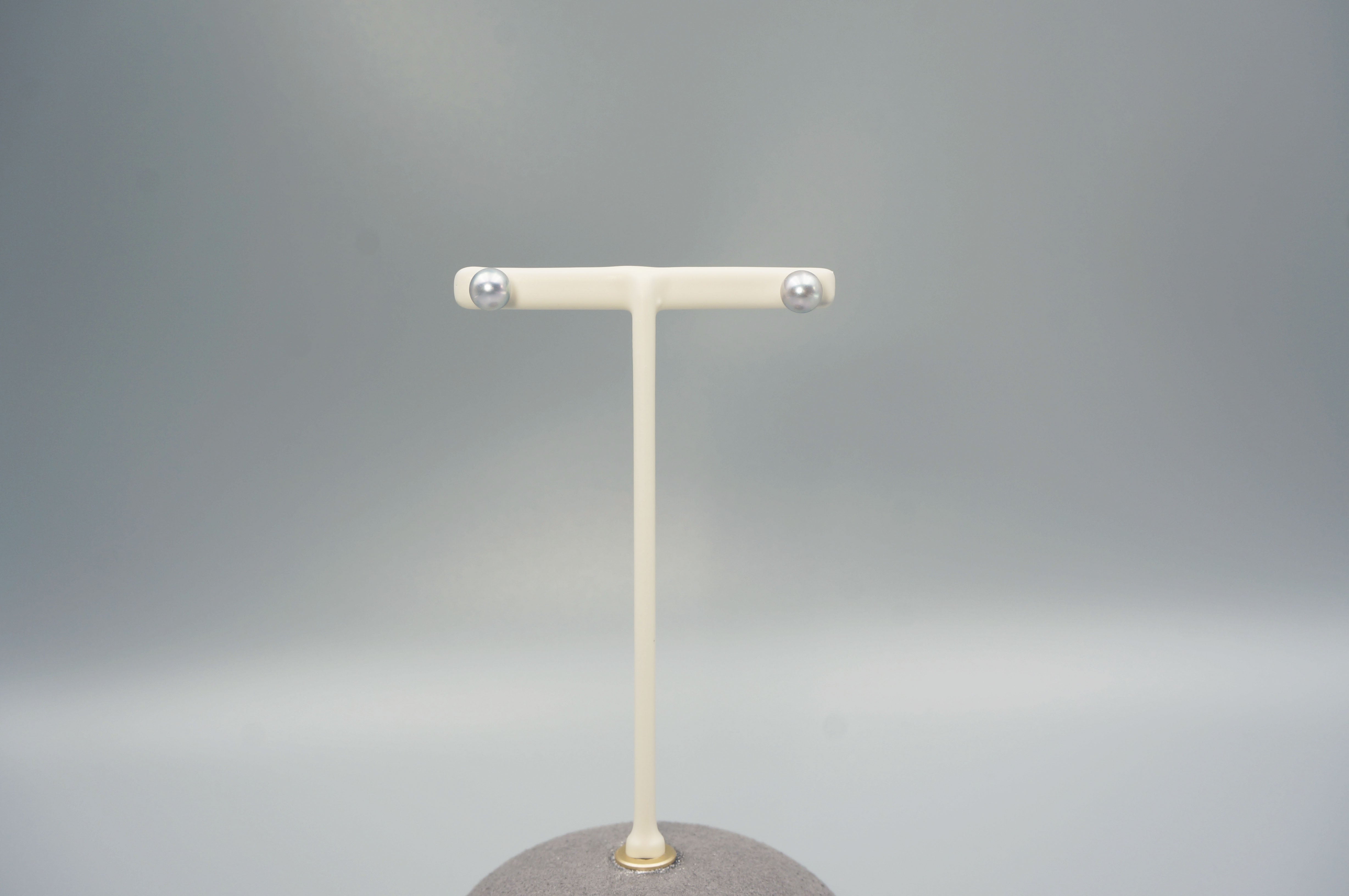 Grey Akoya Pearl Drop Earrings with 18K Gold