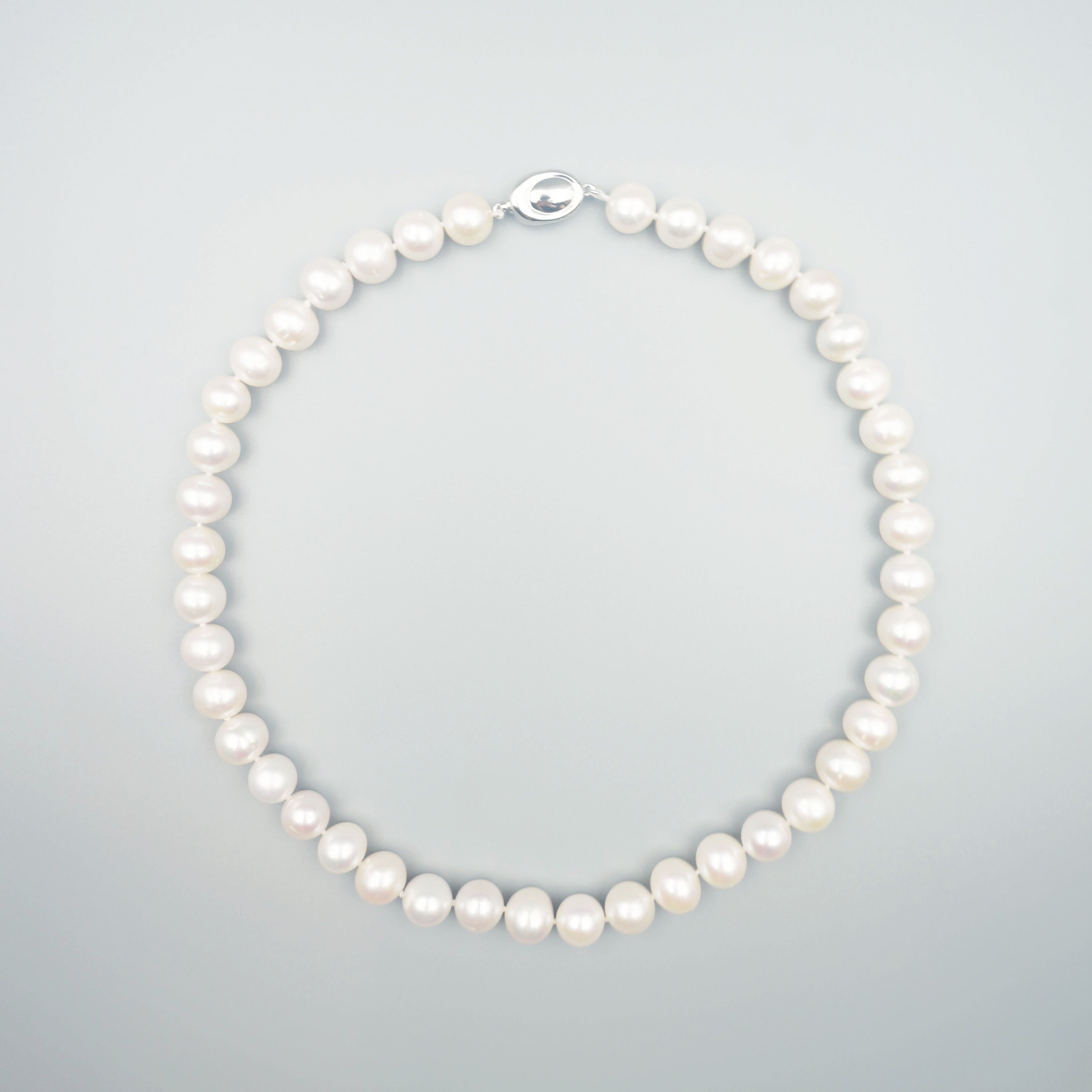 10-11mm Cultured Freshwater Pearl Necklace in Sterling Silver