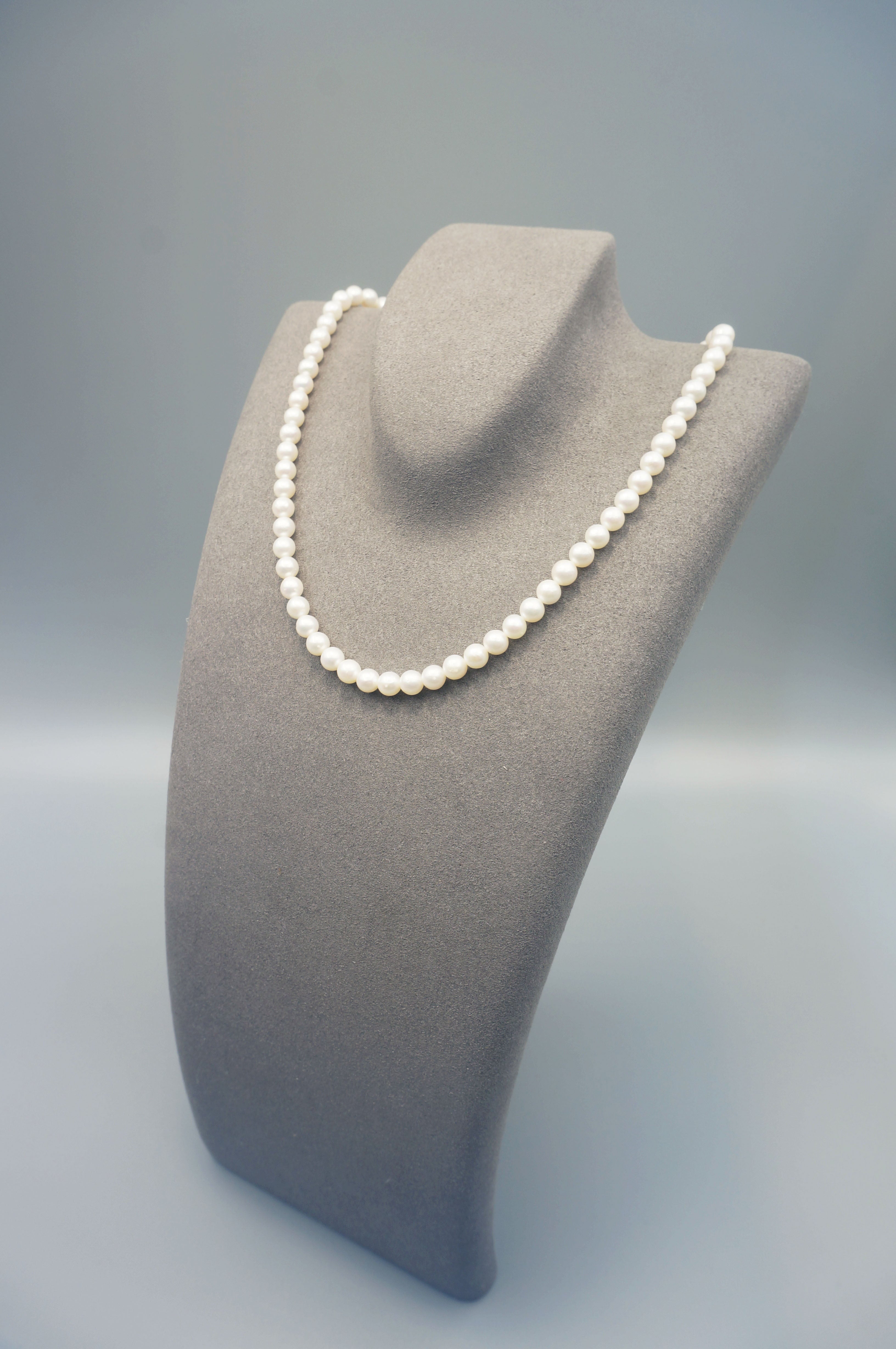 5-6mm Cultured Freshwater Pearl Necklace in Sterling Silver