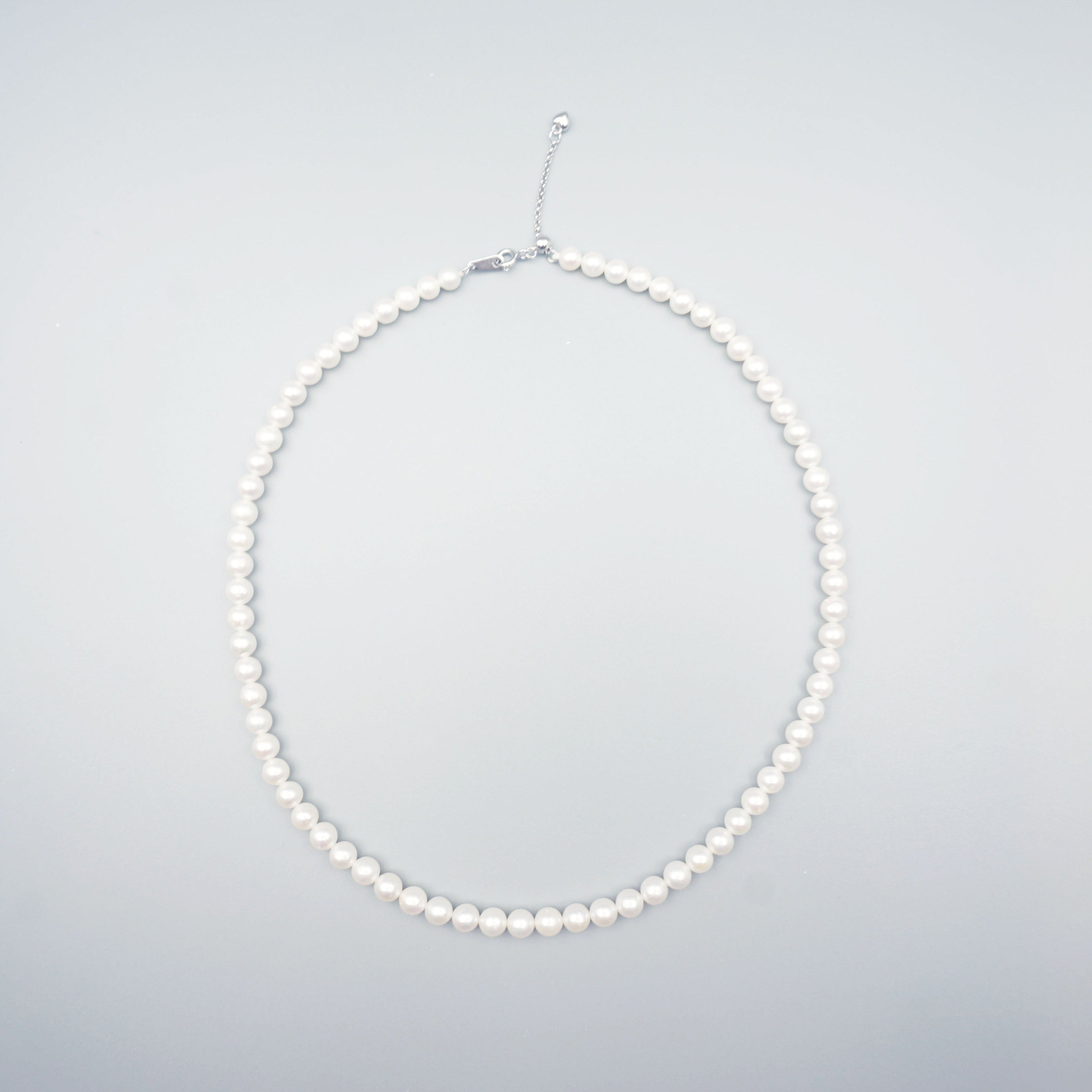5-6mm Cultured Freshwater Pearl Necklace in Sterling Silver