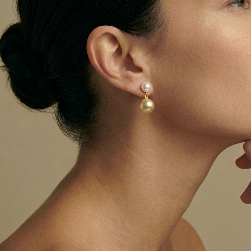 Akoya & South Sea Pearl Earrings in 18k Gold