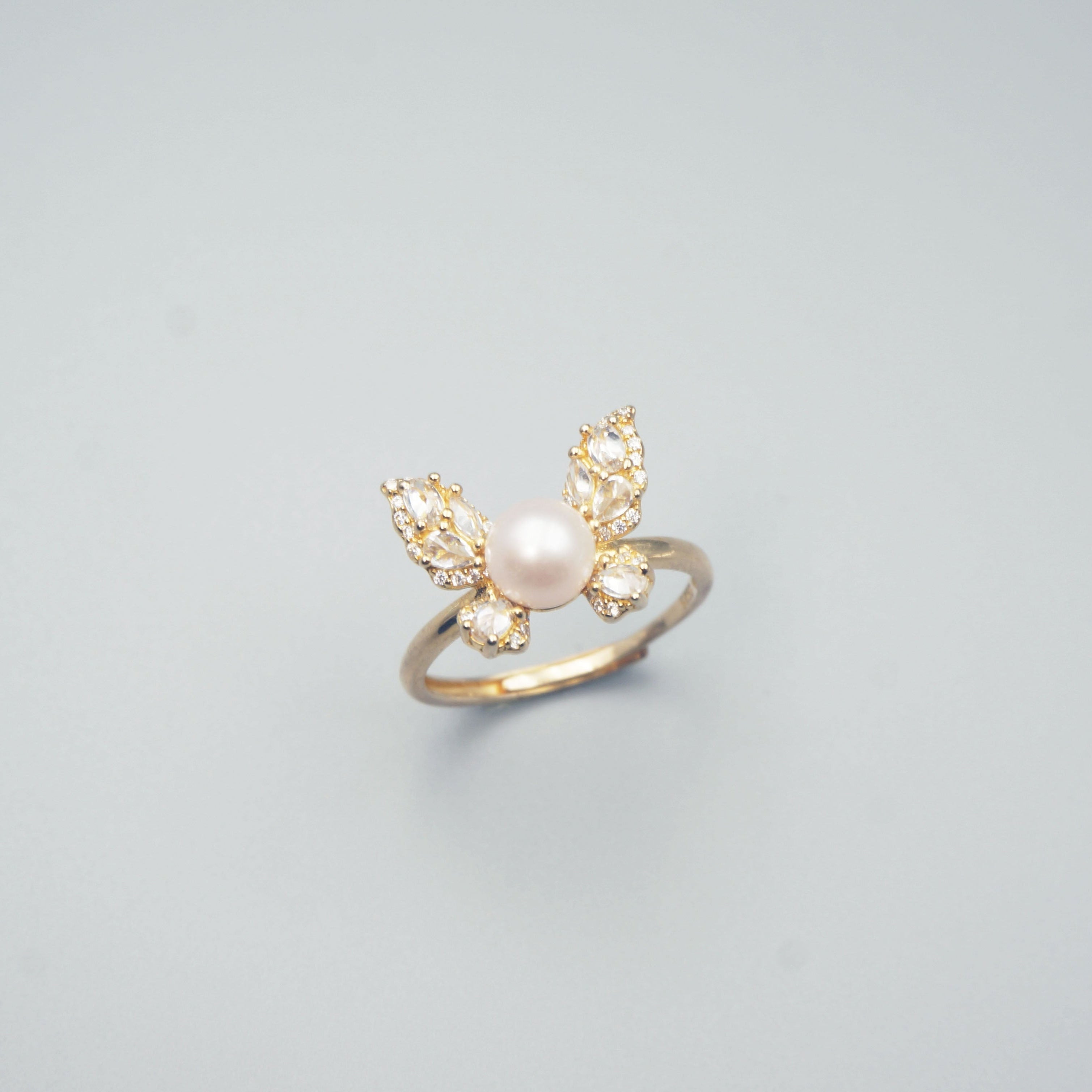 Akoya Butterfly Ring in Sterling Silver(2 Colors Available)